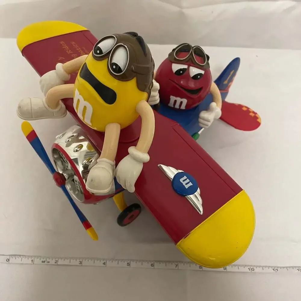 M&M's Aviator Barnstorming Plane‎ Collectible Candy Dispenser Red Yellow Toy